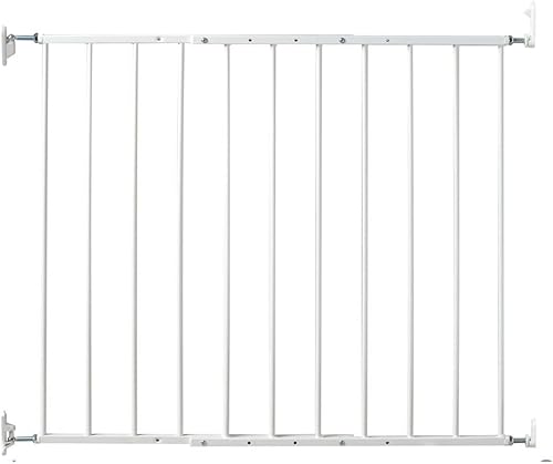 KidCo Safeway - Puerta para bebés de liberación rápida para bloquear escaleras o pasillos y dividir habitaciones, 42.5 x 30.5 pulgadas, acero, blanco