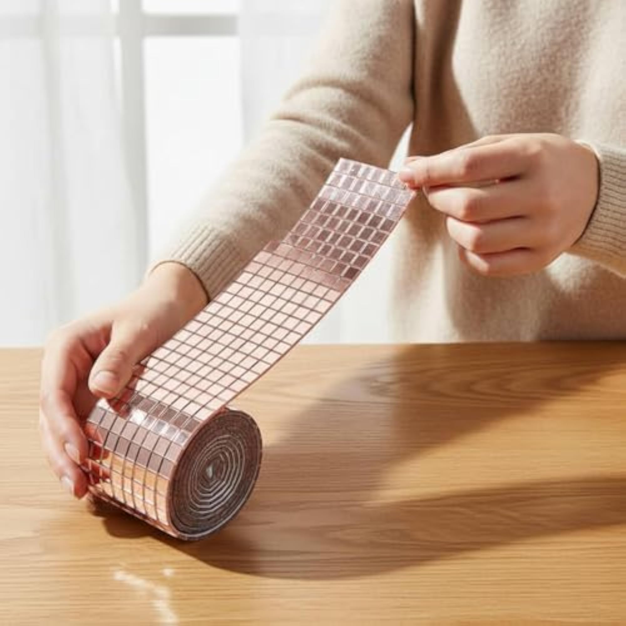 150 Pieces High Reflection Self Adhesive Mosaic Mirror Tile