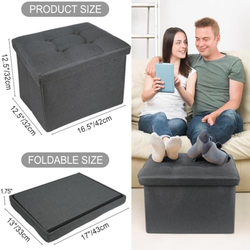 Tabouret pour entrée pliable gain de place avec coffre de rangement intégré - 3