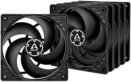 ARCTIC P12 PWM PST (5 Pack) - 120 mm Case Fan, PWM Sharing Technology (PST), Pressure-optimised, Value Pack, Very quiet motor, Computer, 200-1800 RPM - Black