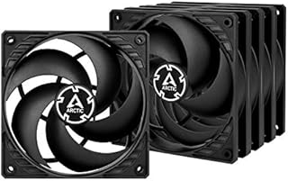 ARCTIC P12 PWM PST (5 Pack) - 120 mm Case Fan, PWM Sharing Technology (PST), Pressure-optimised, Value Pack, Very quiet motor, Computer, 200-1800 RPM - Black
