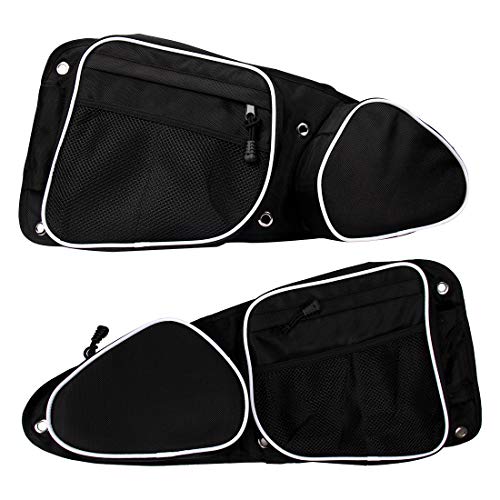 ELR Lot de 2 sacs de rangement pour porte latérale UTV Polaris RZR, UTV avec genouillères pour RZR XP4 1000,2014-2019 XP1000,RZR Turbo,2015-2019 RZR 900 (152,4 cm de large) (blanc)