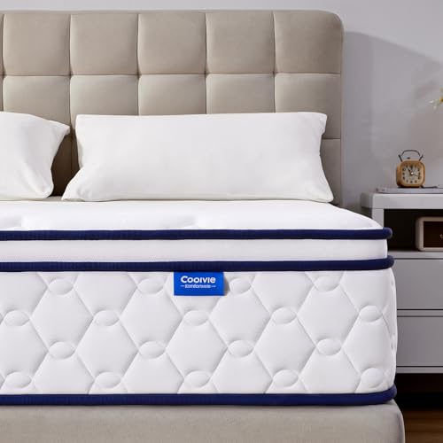 Coolvie Colchón de 160 x 190 cm, 7 Zonas, ortopédico, dureza Media (H3), Altura de 25 cm, colchón de muelles con Espuma Confort, Certificado Öko-Tex