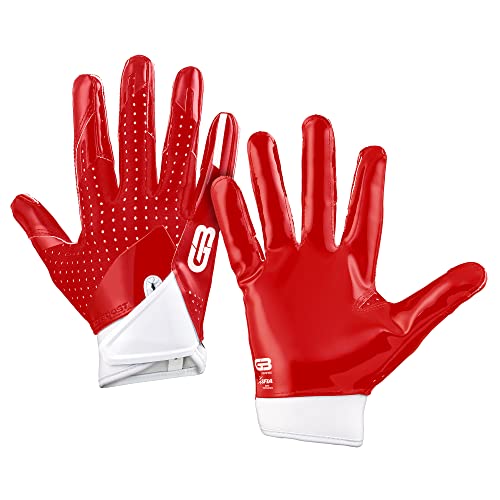 Grip Boost Stealth Solid Color Football Gloves Pro Elite - Adult (Red/White, XX-Large)