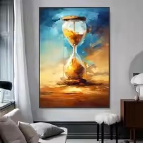 Toile murale abstraite sablier XINBAO 70x90 cm encadrée pour salon