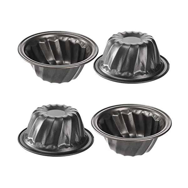 Frcctre Set of 10 Nonstick Fluted Tube Cake Pan, 4 Inch Carbon Steel