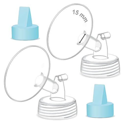 Image of Maymom Pump Part Compatible with Spectra/Ameda Luna Pumps, Syngery Gold; Inc Wide Mouth Flange 15 mm Blue Valve; Not Original Spectra Flange; Replace Spectra S1 S2 Plus Shield, Pump Parts, Accessories