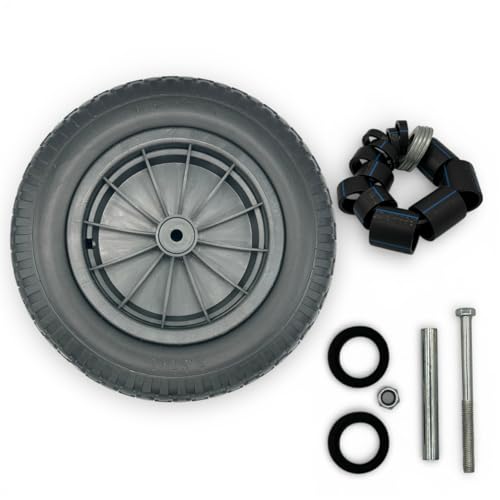 Mxman14 Pneumatic Wheelbarrow Tyre 3.5-8 with 120mm Bolt Nut & 1/2 Inch Adapter Heavy Duty Replacement Tyre for Garden DIY & Construction Durable Puncture Resistant and Easy Installation
