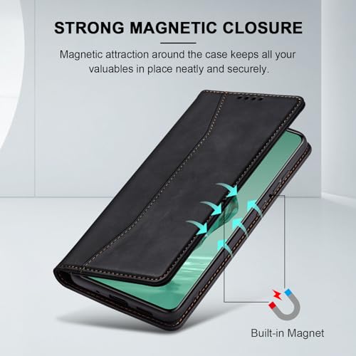 Image of Jasonyu Flip Wallet Case for OnePlus 12,Black