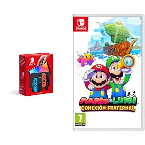 Nintendo Switch (versión OLED) Azul Neón/Rojo Neón & Mario & Luigi: Brothership