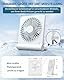 BIVBTP Kleiner Tischventilator, 2000mAh Tragbarer Wiederaufladbarer Ventilator, 3-Stufen-Variable, 220° Einstellbar, Leiser Lang Anhaltender USB Ventilatoren Geeignet für Büro, Zuhause, Reisen-Weiß