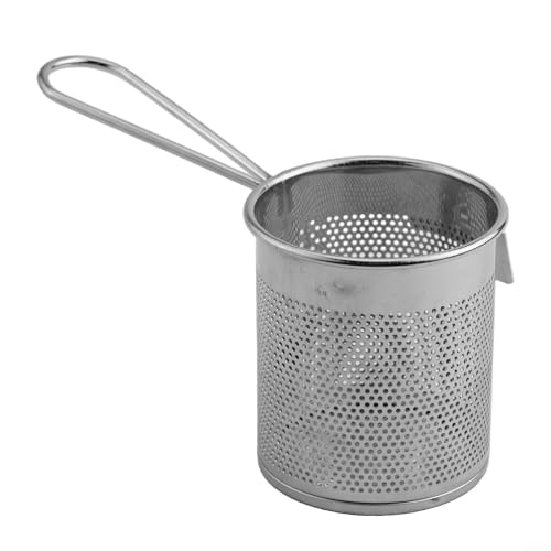 Colador de malla de gran capacidad para fideos y pasta, diseño de acero inoxidable con base redonda estable (B)
