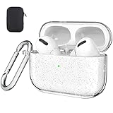 Valkit Compatible AirPods Pro Case, Clear Glitter Cute Bling Air Pod Pro Protective Case Cover with Keychain for Girls Women Men Shockproof Skin Case for Apple AirPods Pro Charging Case - Clear