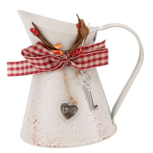 ULTECHNOVO Retro Metall Eimer Blumentopf Vintage Landhausstil Pflanzkübel Garten Deko Blumentopf Hängen Eimer Blumendekoration für Innen Außen Wohnzimmer Flur