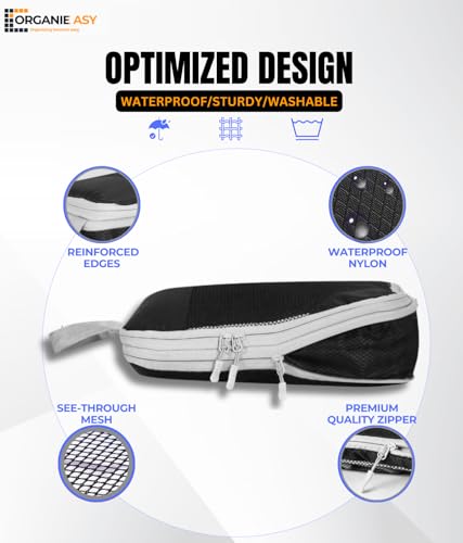 7-Set Compression Packing Cubes for Travel, Lightweight Luggage Packing Organizer for Backpacks & Suitcases, Space Saving Perfect Packing Essentials Double Zipper Travel Accessories3