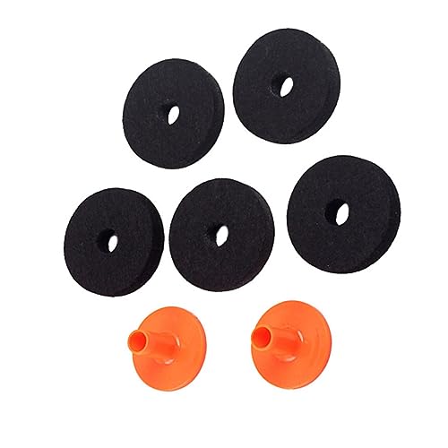HEMOTON 7pc 50mm Cymbal Sleeves Set Hi-hat Clutch Felt Cymbal Felts Black Drum Stand Accessories Plastic Material