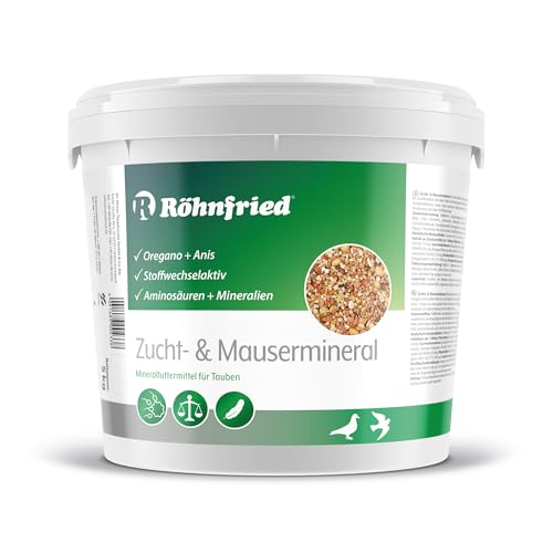 Röhnfried Zucht- & Mausermineral - mit Kräutern für Tauben (5 Kg) - EIN reines Naturprodukt mit Oregano und Kräutern der Herba-San Formel Röhnfried Zucht- & Mausermineral - mit Kräutern für Tauben (5 Kg) - EIN reines Naturprodukt mit Oregano und Kräutern der Herba-San Formel