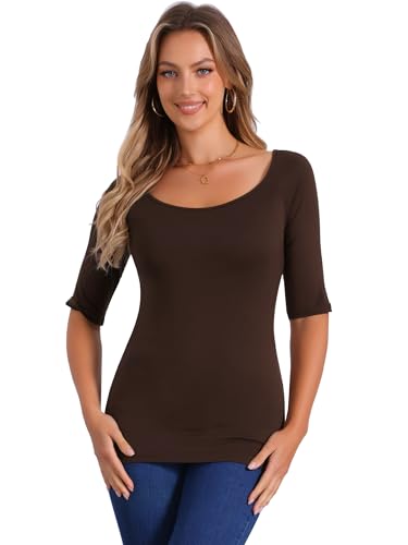 T-shirt doux anti-irritation à manches mi-longues pour peaux sensibles