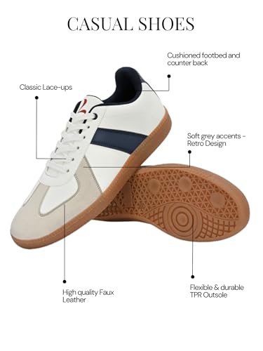 Image of LOQO Men's Lugo White-Navy Sneakers