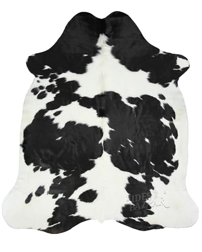 Tapete de cuero HIDES BAZAAR 6x8 ft blanco y negro