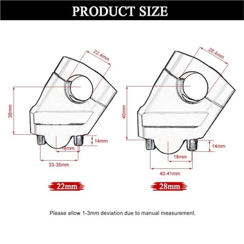 Soporte de manillar mecanizado 28mm Black de alta resistencia para XADV 750 y Twin 1000 2