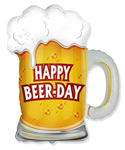 Ballonim Globo de cerveza Happy Beerday – Globo gigante XXL, aprox. 75 cm, decoración para cumpleaños, decoración de fiesta