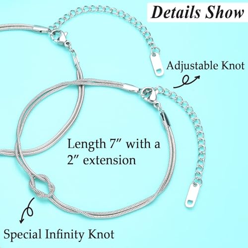 OAVOOK Friendship Bracelets for 2 Best Friend Women Gifts Bff Bestie Knot Jewelry for Birthday, Christmas — view 5