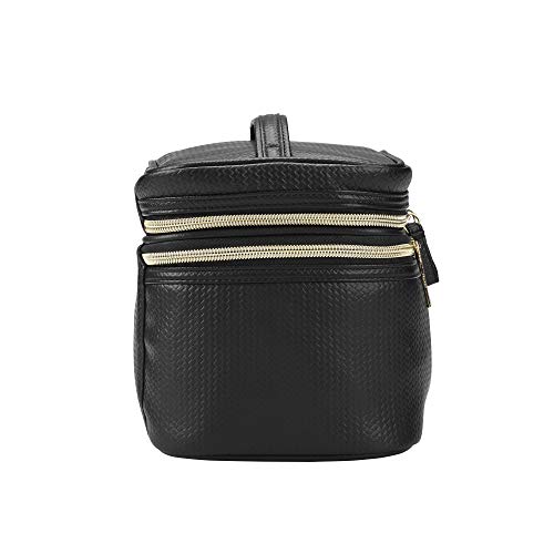 Conair Travel Makeup Bag, Large Toiletry and Cosmetic Bag, Perfect Size for Use At Home or Travel, Five Piece Train Case Set in Black - image 5