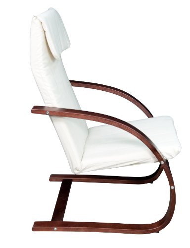 Niche Mia Bentwood Reclining Lounge Chair, 26.5"Wx28"Lx39.5"H, Mocha Walnut/Beige #TOP3