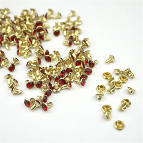 Remaches de cristal con base de metal multicolor de 6 mm para personalización creativa 4