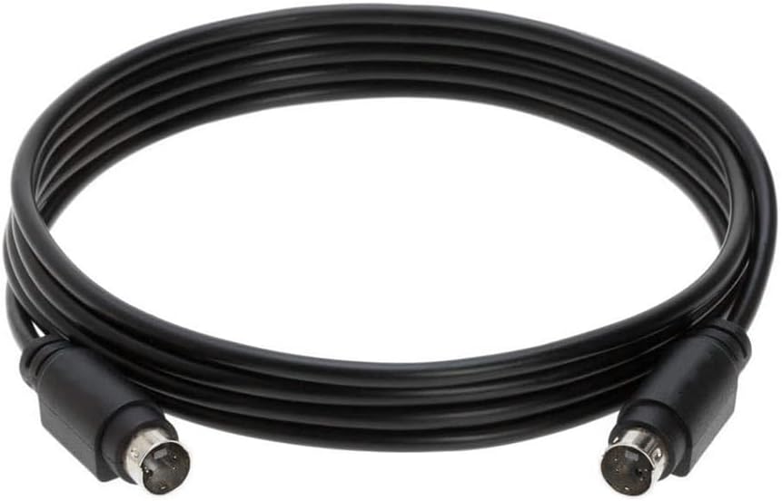 Video Cable 6 Feet Mini DIN 4 Pin S-Video Cable Male to Male Gold Plated 4 Pin S-Video Connector Support Video Transfer for TV, S-VHS, VCRs, DVD, Camcorders, Video Cards, 28AWG
