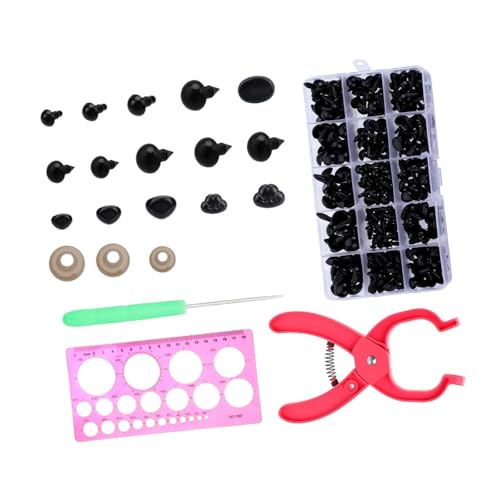 SM SunniMix Crochet Dolls Eyes Tool Amigurumi Eye Installation Tool Dolls Making Supplies Setting Doll Eye Assembly Kit for Doll Making, Red