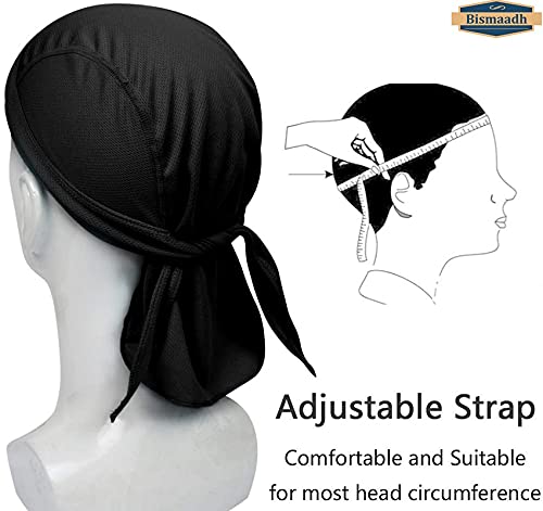 BISMAADH Ultimate High Performance Polyester Evaporate Beanie Cooling Running Doorag Chemo Helmet Liner Pirate Skull Headwrap Cap 4