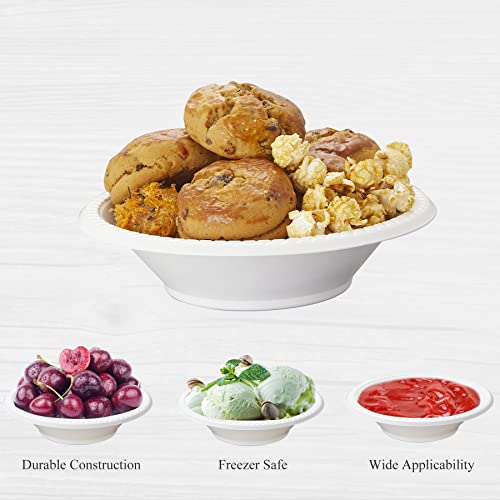 Lullaby 72 Pack White Plastic Disposable Bowls 12Oz, Disposable Soup Bowls, Salad Bowls For Party & Daily Use #TOP4