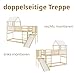 Interbeds Hochbett 200x90 cm mit Rutsche und Treppen Etagenbett Stockbett Holzbett Kinderbett mit Lattenrost Spielbett (Mit Rutsche)