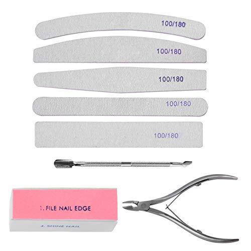Professional Nail Pusher Nail Art Manicure Pedicure Tool Set Nail Sanding Sponge Files Buffer Polisher