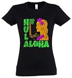 Hula Girl Girlie Woman T-Shirt - Aloha Island Tiki Bar Sailor Beach Grill Restaurant Caribbean