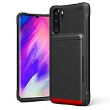 Huawei P30 Pro Case, VRS Design Slim Hybrid Premium Wallet Case Card Holder Shockproof [Damda Glide Shield] [Matte Black] Reinforced Corners Compatible with Huawei P30 Pro 6.47 inch (2019)