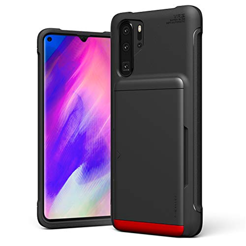 Huawei P30 Pro Case, VRS Design Slim Hybrid Premium Wallet Case Card Holder Shockproof [Damda Glide Shield] [Matte Black] Reinforced Corners Compatible with Huawei P30 Pro 6.47 inch (2019)