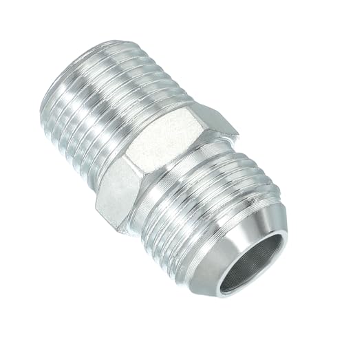 Image of PATIKIL Pipe Adapter Connector 7 /8 inch Male 74 Flare JIC x 1 /2 inch Male R Pipe Fitting Oil Feed Restrictor Fitting Hydraulic Connector for Oil Steam Water Pipelines System