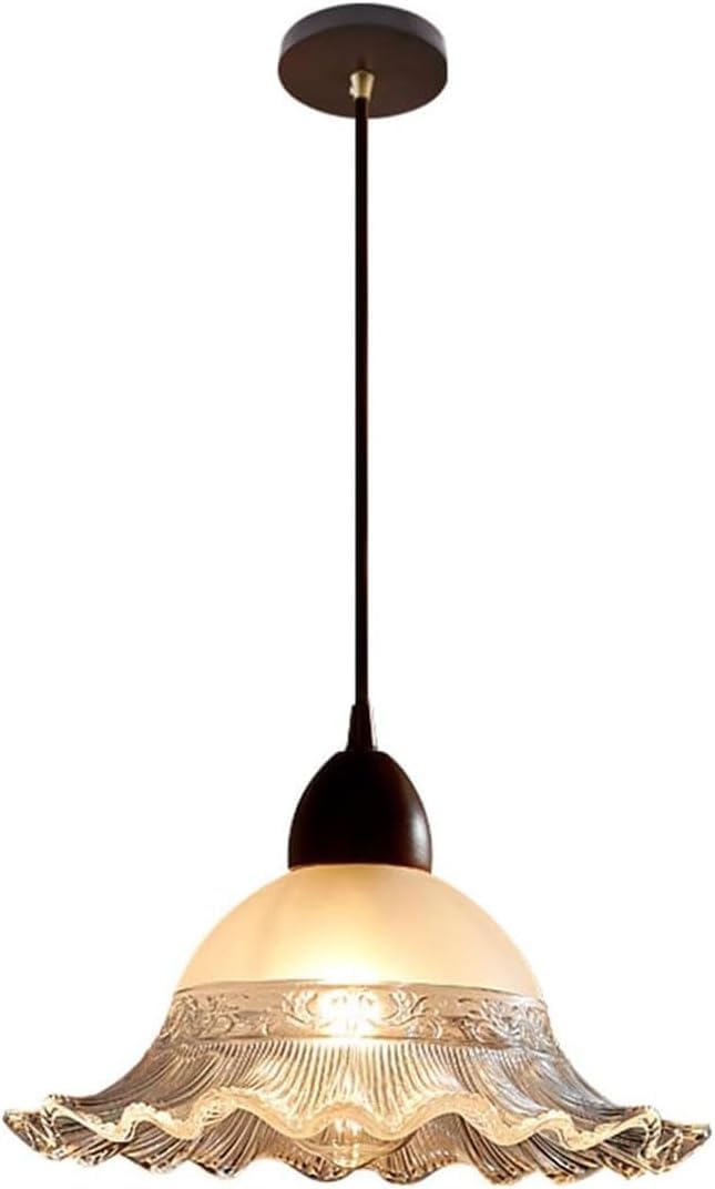 Suspension bois E27 rétro lustre vintage industriel pour cuisine et salon