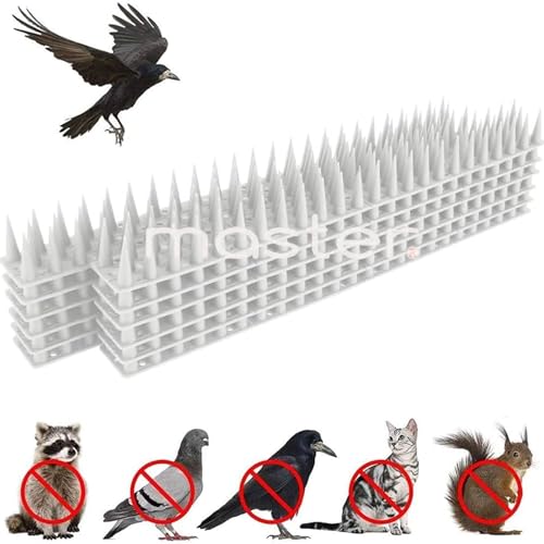 Image of Pigeon Spikes - (White, Pack of 50) Deter Pigeons, Cats, Monkeys, Crows, Kabootars - Protect AC, Balcony, Windows - Easy Install, Weatherproof - Home Defense Solution