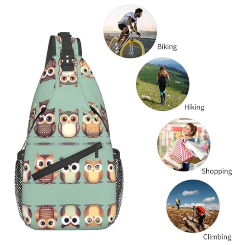Mochila cruzada con diseño búhos para mujer y hombre miniatura 6