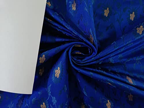 Tissu brocart bleu roi souple qui ne s'effiloche pas pour costume de scène