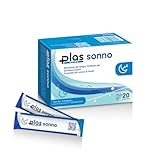 Plas Sonno Con Melatonina Forte Per Dormire Magnesio Griffonia e Camomilla 20 Stick Gel Integratori Per Dormire e Prendere Sonno, Effetto Benefico Anche in Caso di Jet Lag, Naturali Forti ed Efficaci