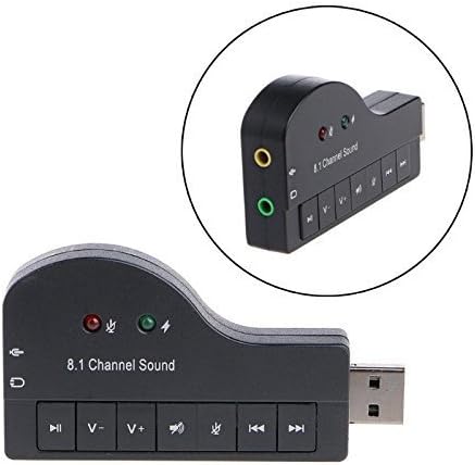 SkcTech External USB Sound Card Adapter 8.1 Channel 3D Audio Headset Microphone 3.5mm Jack for Win XP/7/8 Android