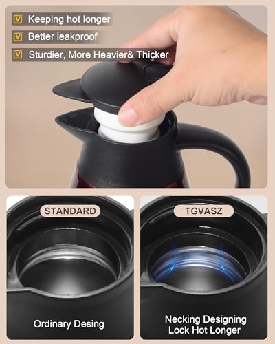 Image of 70oz Thermal Coffee Carafe, Updated Insulated Stainless Steel Coffee Carafes for Keeping Hot Coffee & Tea Hot Beverage-12Hours, Double Walled Vacuum Coffee Carafe