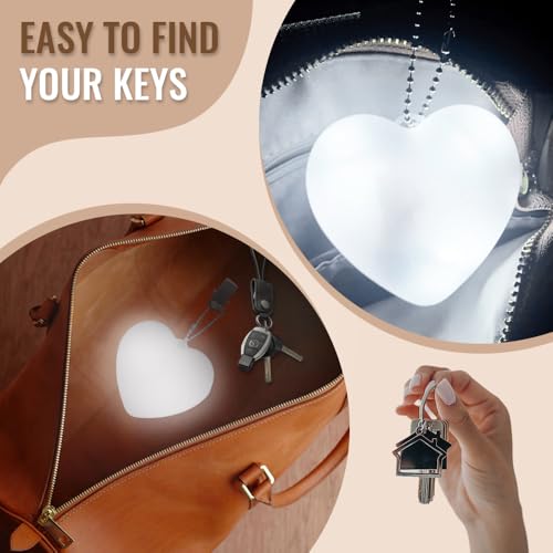 New Purse Light, Purse Glow Heart Light Headbag Light Girls Purselight Cute Light for Valentine's Day, Birthday, Gifts (2pcs heart shape)4