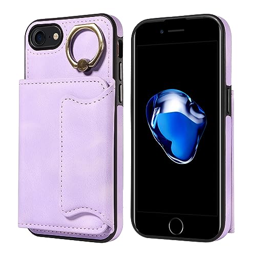 Étui en cuir premium iPhone SE/8/7/6, coque portefeuille au design chic et sobre