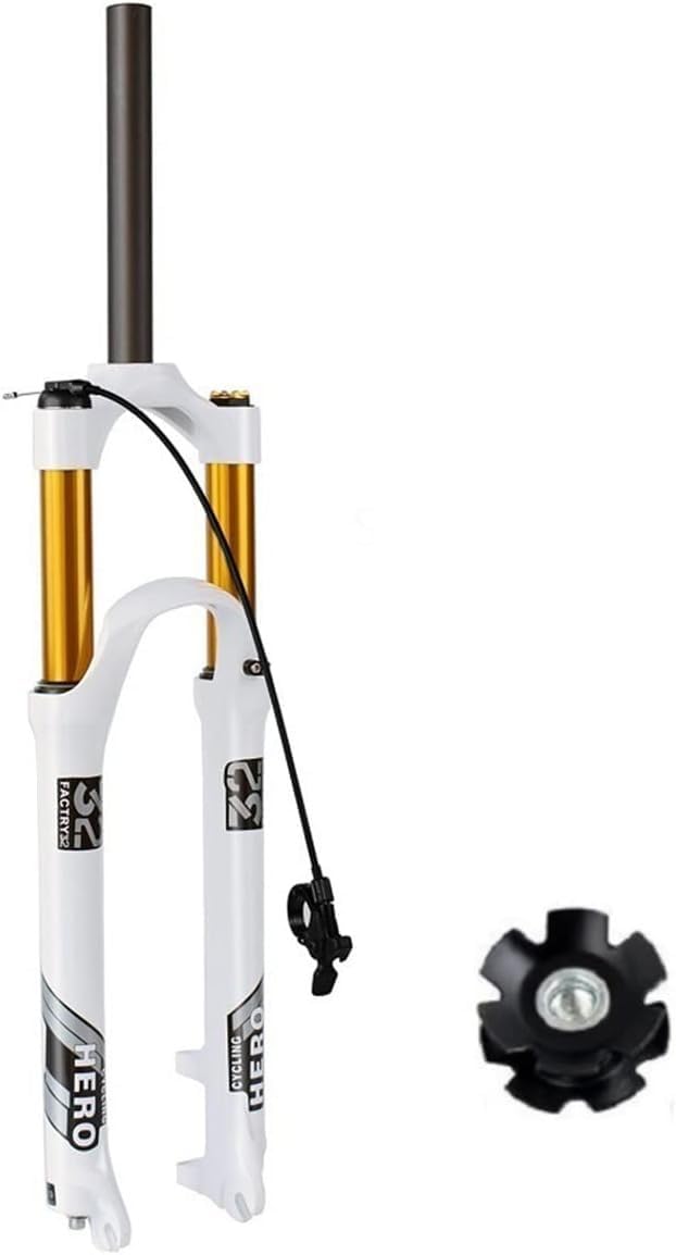HOMSXPAC 26/27/29 Inch 1-1/8 Air Suspension Fork, 120 mm Travel, Tapered Steerer, Straight Front Fork Rl,29in